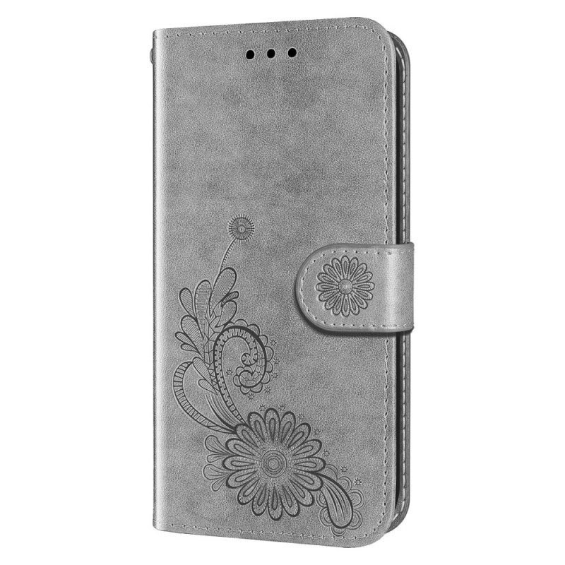 Kotelot Samsung Galaxy S22 Ultra 5G Flowers Design Kaulanauhalla