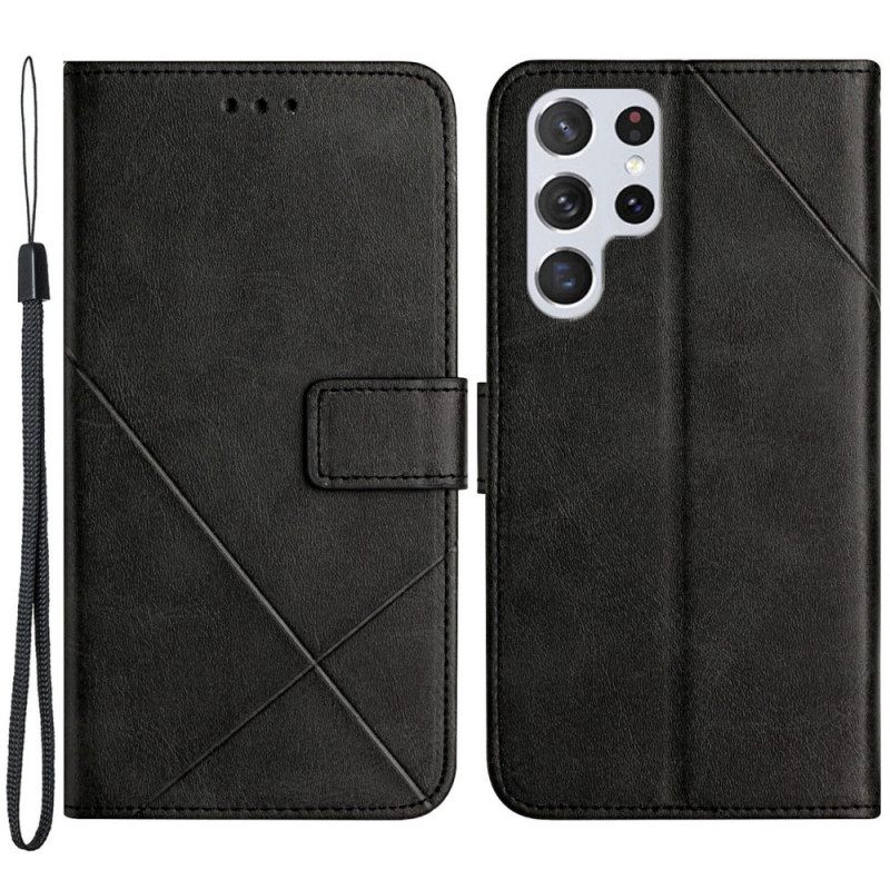 Kotelot Samsung Galaxy S22 Ultra 5G Style Leather Geo X Design