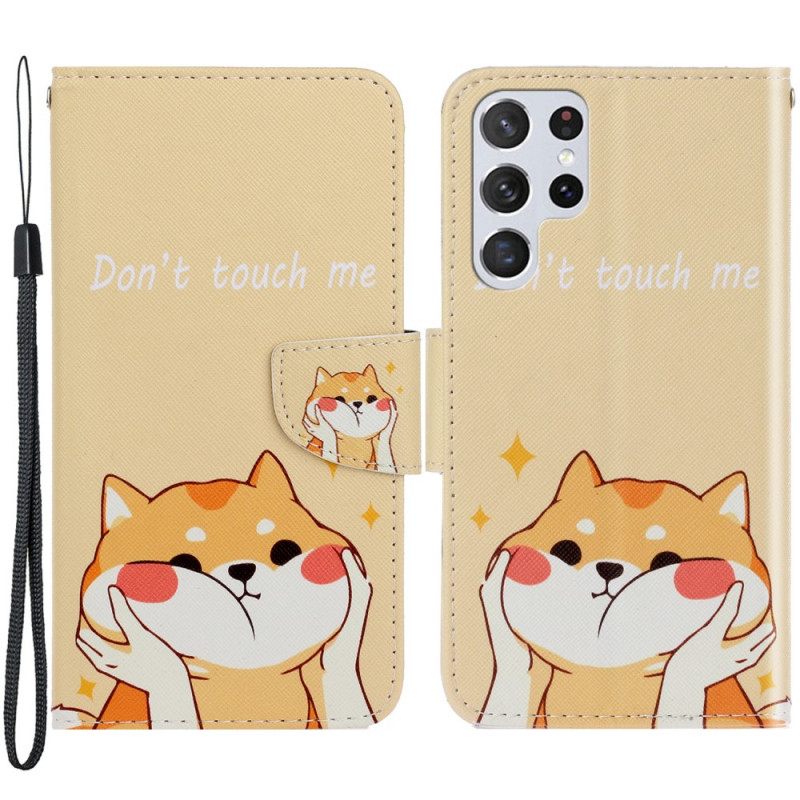 Kotelot Samsung Galaxy S22 Ultra 5G Suojaketju Kuori Cat Don't Touch Me Strappy