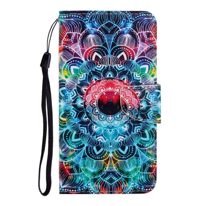 Kotelot Samsung Galaxy S22 Ultra 5G Suojaketju Kuori Flashy Mandala Hihnalla