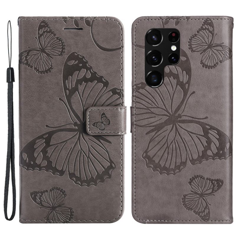 Kotelot Samsung Galaxy S22 Ultra 5G Suojaketju Kuori Giant Thong Butterflies