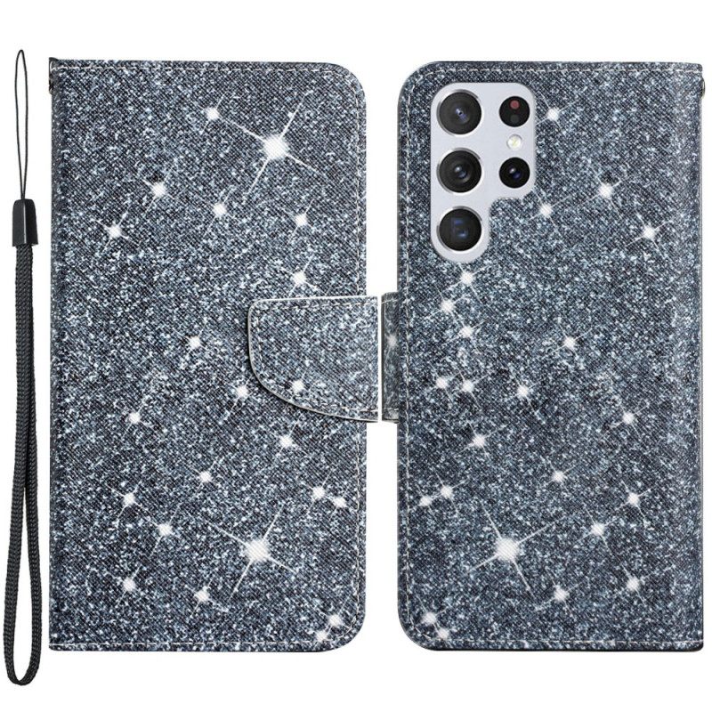 Kotelot Samsung Galaxy S22 Ultra 5G Suojaketju Kuori Glitter Strappy