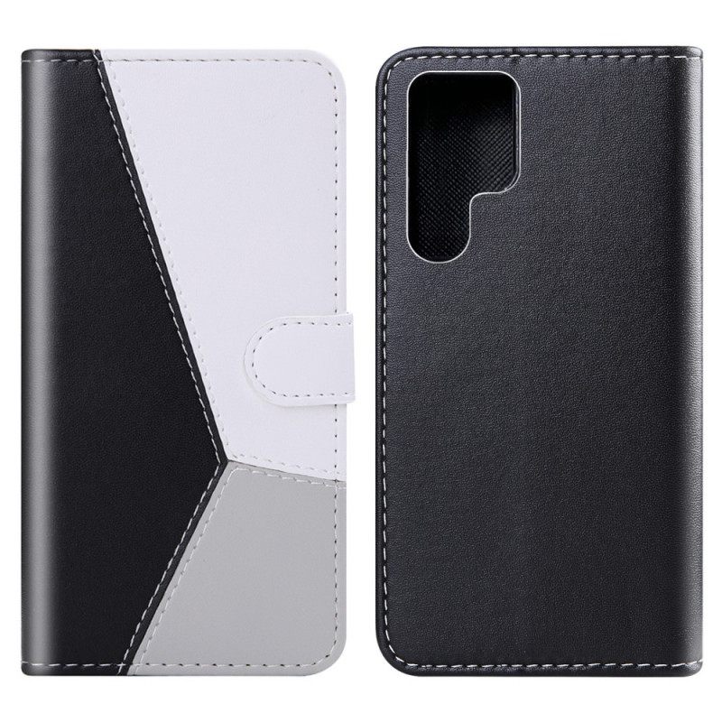 Kotelot Samsung Galaxy S22 Ultra 5G Tricolor Leather Effect