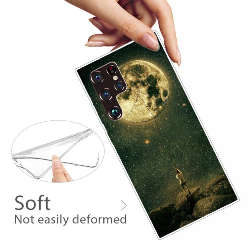 Kuori Samsung Galaxy S22 Ultra 5G Flexible Moon Man