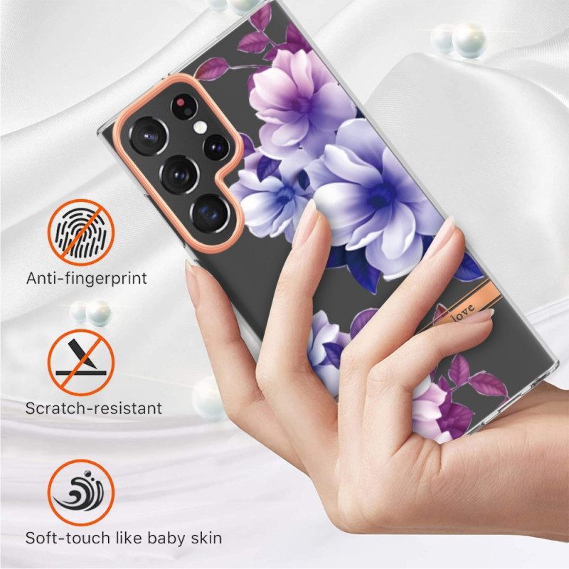 Kuori Samsung Galaxy S22 Ultra 5G Flowers Elää Rakastamaasi Elämää