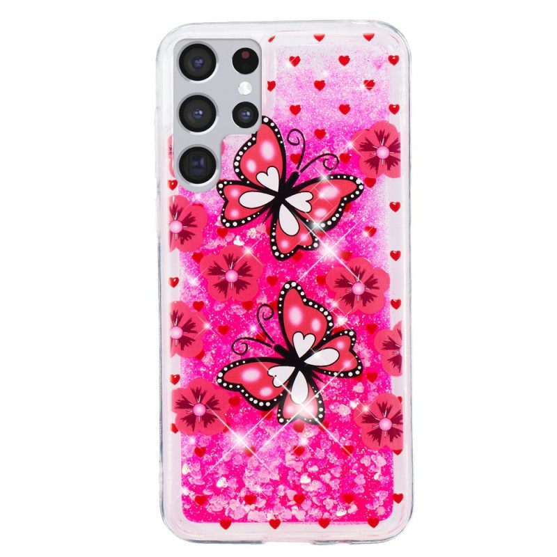 Kuori Samsung Galaxy S22 Ultra 5G Glitter Butterflies