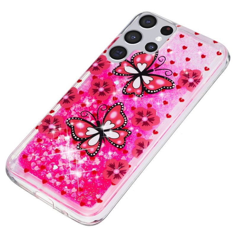 Kuori Samsung Galaxy S22 Ultra 5G Glitter Butterflies