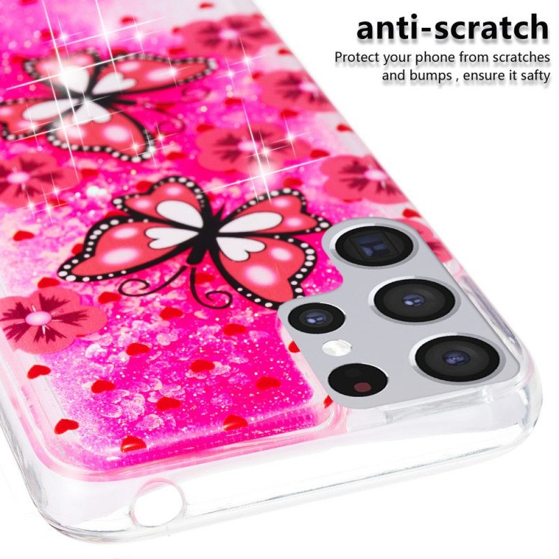 Kuori Samsung Galaxy S22 Ultra 5G Glitter Butterflies