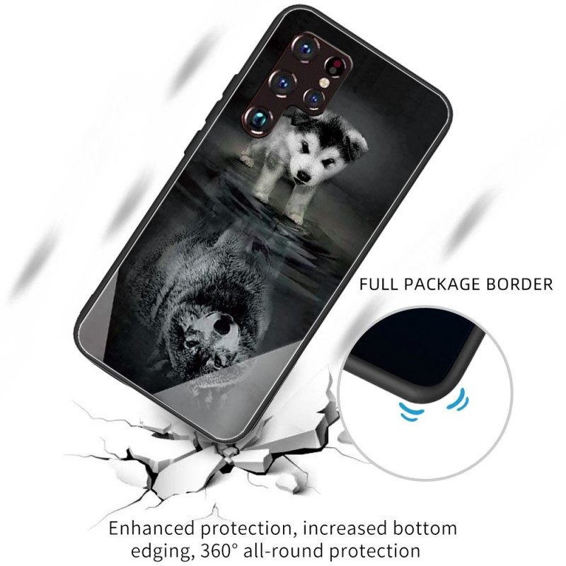 Kuori Samsung Galaxy S22 Ultra 5G Puppy Dream Karkaistu Lasi