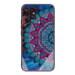 Kuori Samsung Galaxy S22 Ultra 5G Tempered Glass Mandala