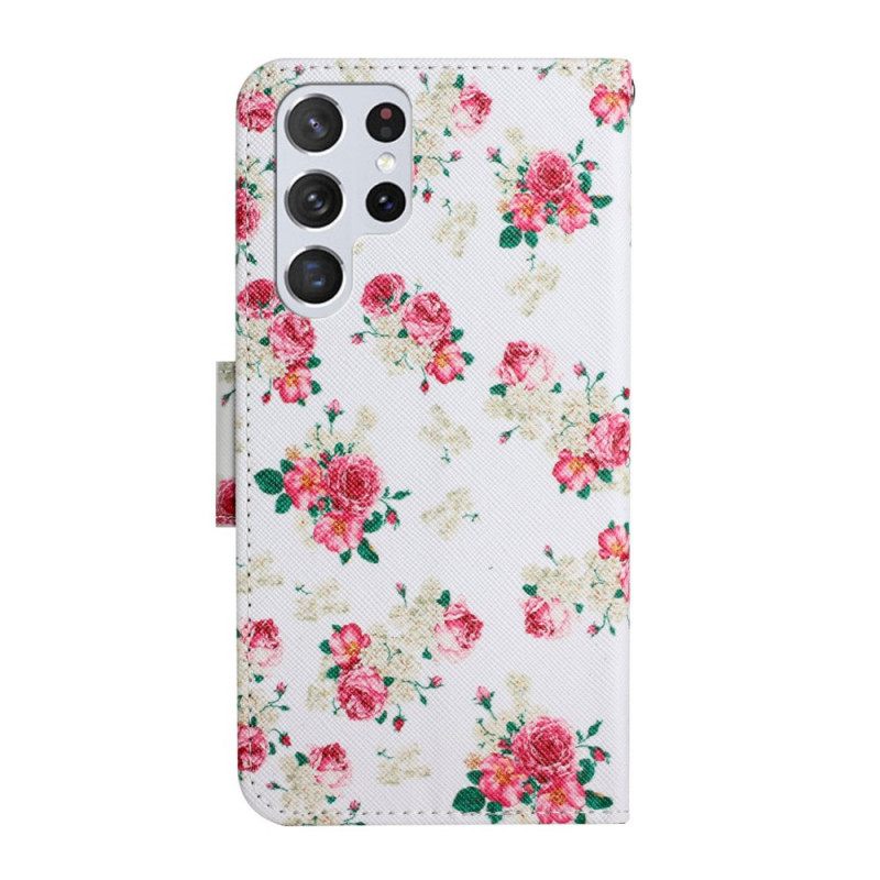 Nahkakotelo Samsung Galaxy S22 Ultra 5G Liberty Royal Flowers