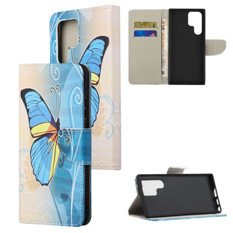 Nahkakotelo Samsung Galaxy S22 Ultra 5G Suvereign Butterflies