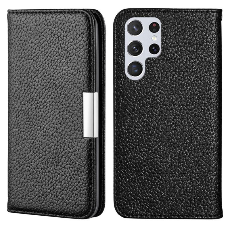 Puhelinkuoret Samsung Galaxy S22 Ultra 5G Kotelot Flip Ultra Chic Litchi Faux Leather