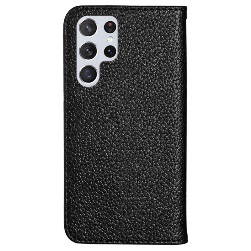 Puhelinkuoret Samsung Galaxy S22 Ultra 5G Kotelot Flip Ultra Chic Litchi Faux Leather