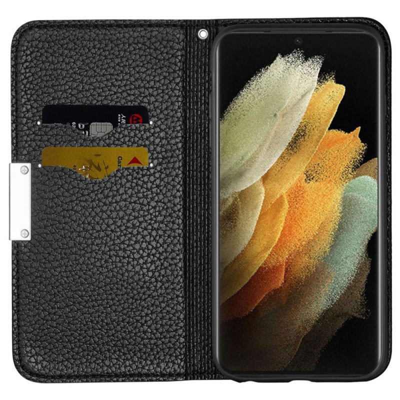 Puhelinkuoret Samsung Galaxy S22 Ultra 5G Kotelot Flip Ultra Chic Litchi Faux Leather