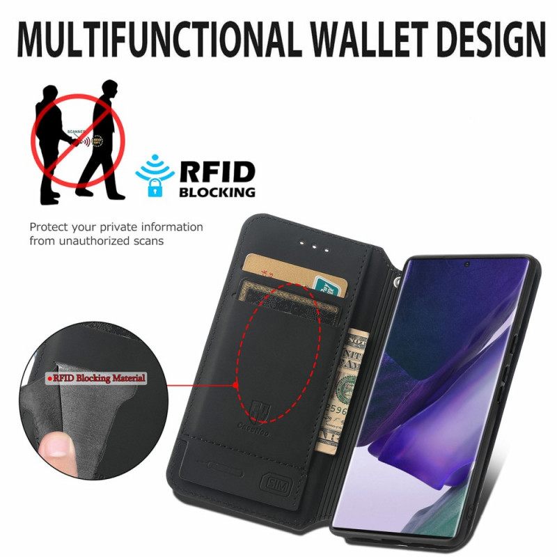 Puhelinkuoret Samsung Galaxy S22 Ultra 5G Kotelot Flip Design Rfid Caseneo