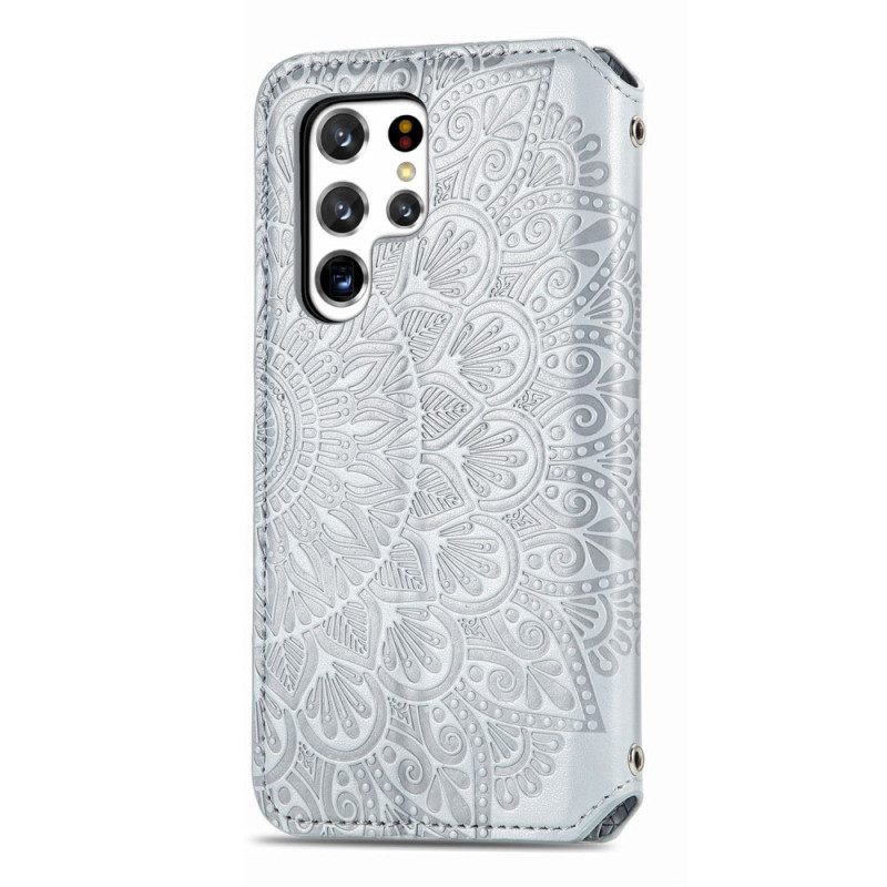 Puhelinkuoret Samsung Galaxy S22 Ultra 5G Kotelot Flip Mandala