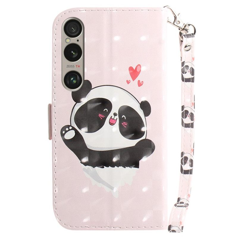 Kotelot Sony Xperia 1 Vi Panda Love Hihnalla