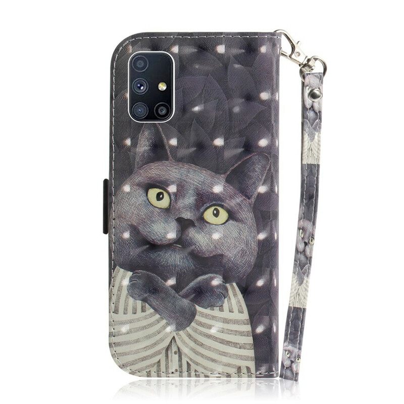 Kotelot Samsung Galaxy M51 Suojaketju Kuori Grey Thong Cat