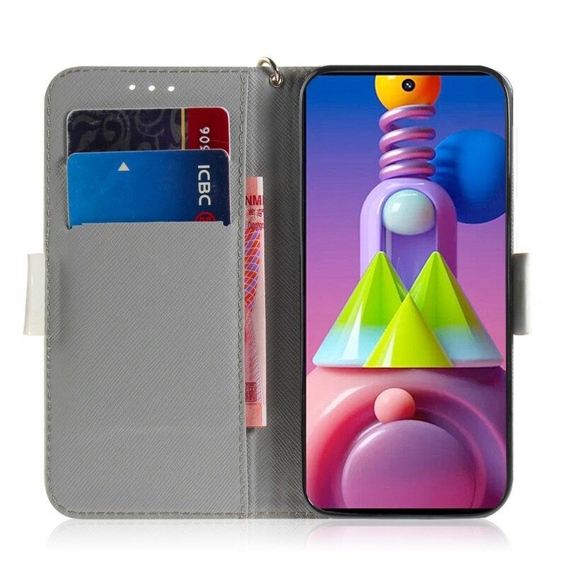 Kotelot Samsung Galaxy M51 Suojaketju Kuori Strap Kukkiva Puu