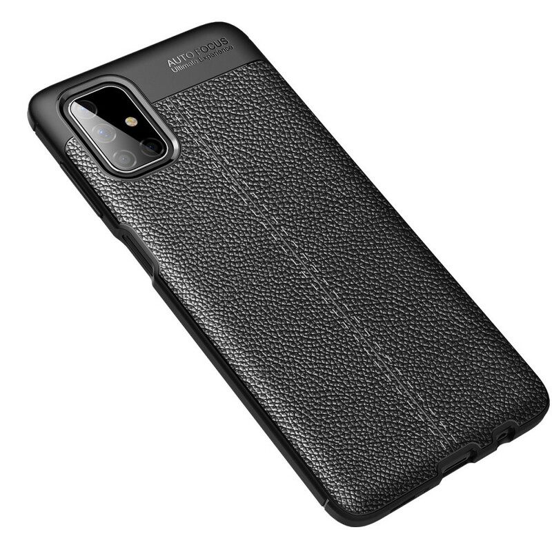 Kuori Samsung Galaxy M51 Double Line Litchi Leather Effect