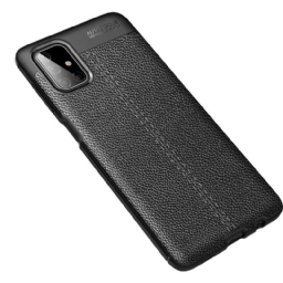 Kuori Samsung Galaxy M51 Double Line Litchi Leather Effect