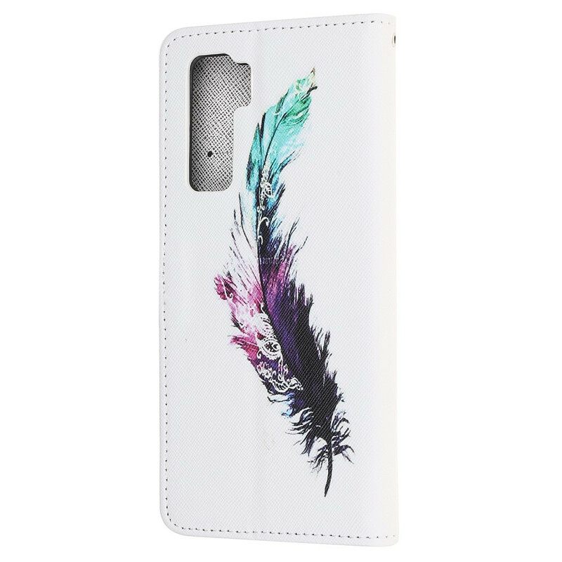 Kotelot Huawei P40 Lite 5G Suojaketju Kuori Feather Kaulanauhalla