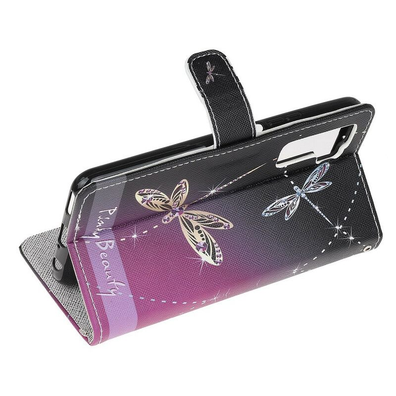 Kotelot Huawei P40 Lite 5G Suojaketju Kuori Strappy Dragonflies