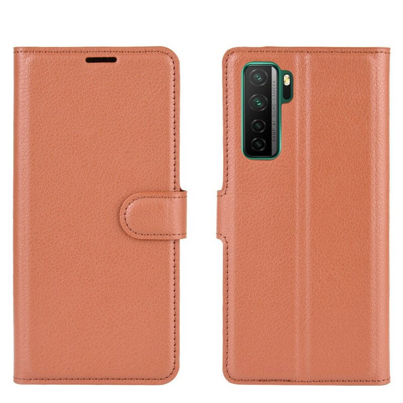 Nahkakotelo Huawei P40 Lite 5G Classic Litchi Faux Leather