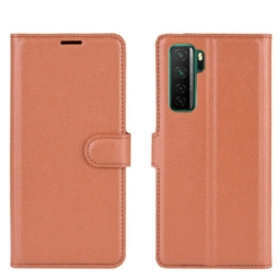 Nahkakotelo Huawei P40 Lite 5G Classic Litchi Faux Leather