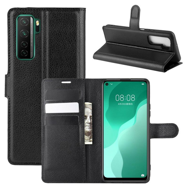 Nahkakotelo Huawei P40 Lite 5G Classic Litchi Faux Leather