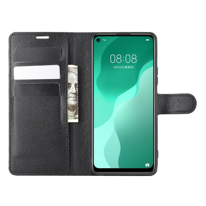 Nahkakotelo Huawei P40 Lite 5G Classic Litchi Faux Leather