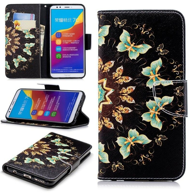 Kotelot Huawei Y7 2018 / Honor 7C Mandala Butterflies