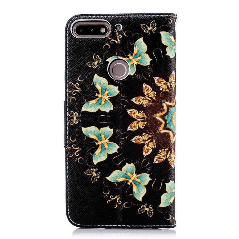 Kotelot Huawei Y7 2018 / Honor 7C Mandala Butterflies