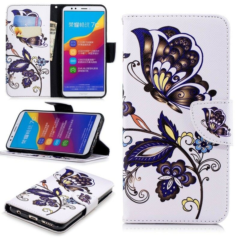 Kotelot Huawei Y7 2018 / Honor 7C Tattoo Butterfly