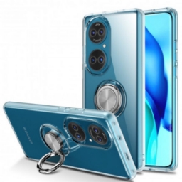 Case Huawei P50 Läpinäkyvä Yksinkertainen Metallisormus