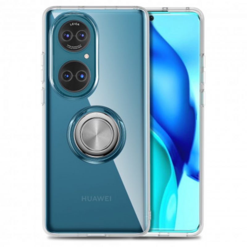 Case Huawei P50 Läpinäkyvä Yksinkertainen Metallisormus