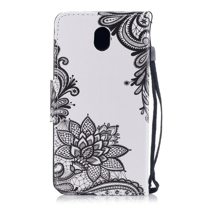 Kotelot Samsung Galaxy J7 2017 Suojaketju Kuori Black Strappy Mandala