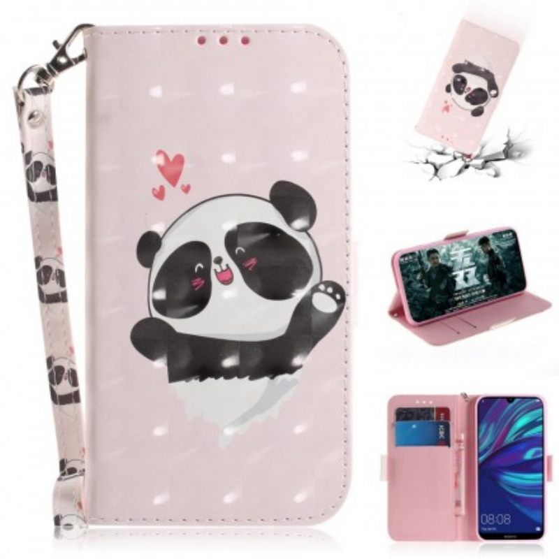 Flip Case Huawei P30 Lite Suojaketju Kuori Panda Love In Lanyard