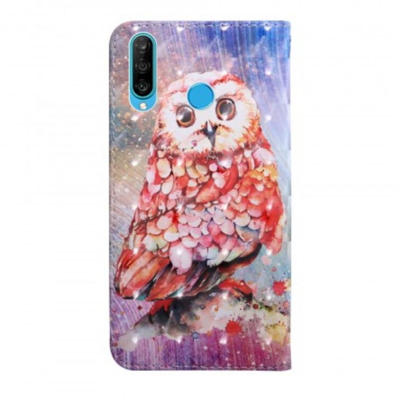 Kotelot Huawei P30 Lite Owl The Painter