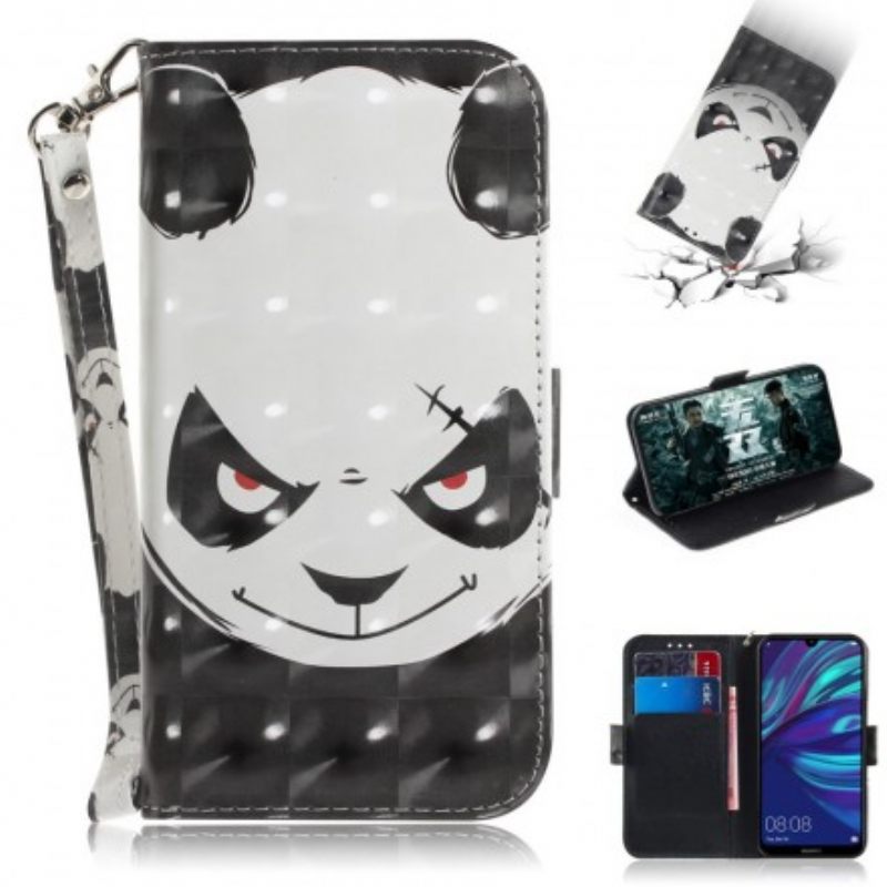 Kotelot Huawei P30 Lite Suojaketju Kuori Angry Panda Lanyardissa