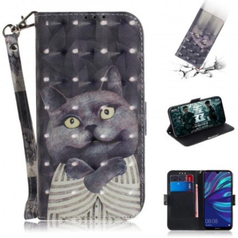 Kotelot Huawei P30 Lite Suojaketju Kuori Grey Thong Cat