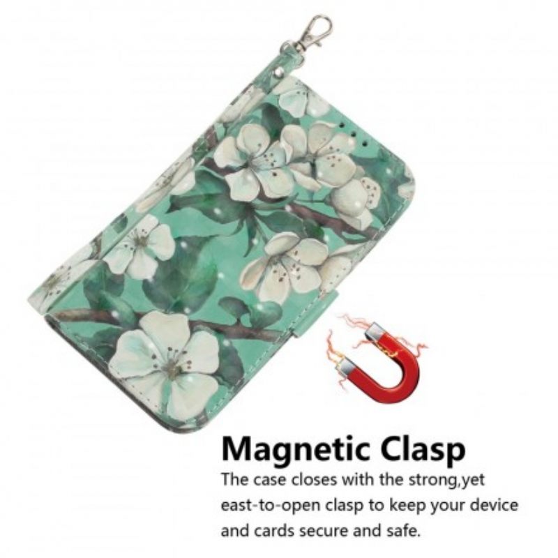 Kotelot Huawei P30 Lite Suojaketju Kuori Strap Flower Branch