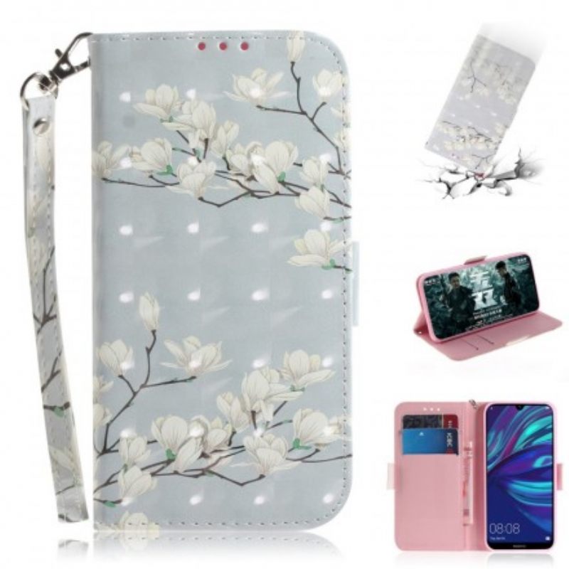 Kotelot Huawei P30 Lite Suojaketju Kuori Strap Kukkiva Puu