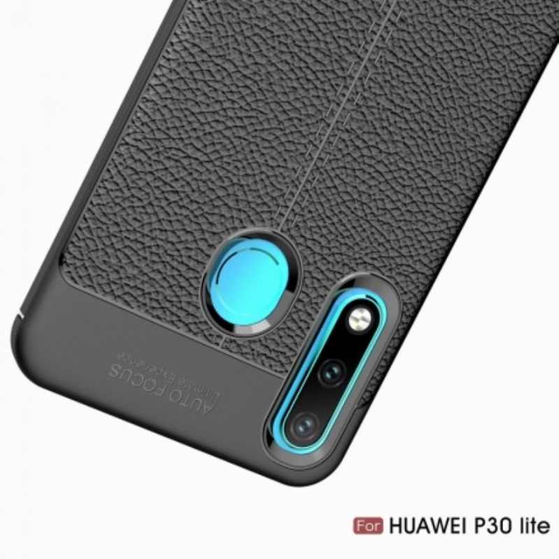 Kuori Huawei P30 Lite Nahkaefekti Litsi Kaksinkertainen Linja