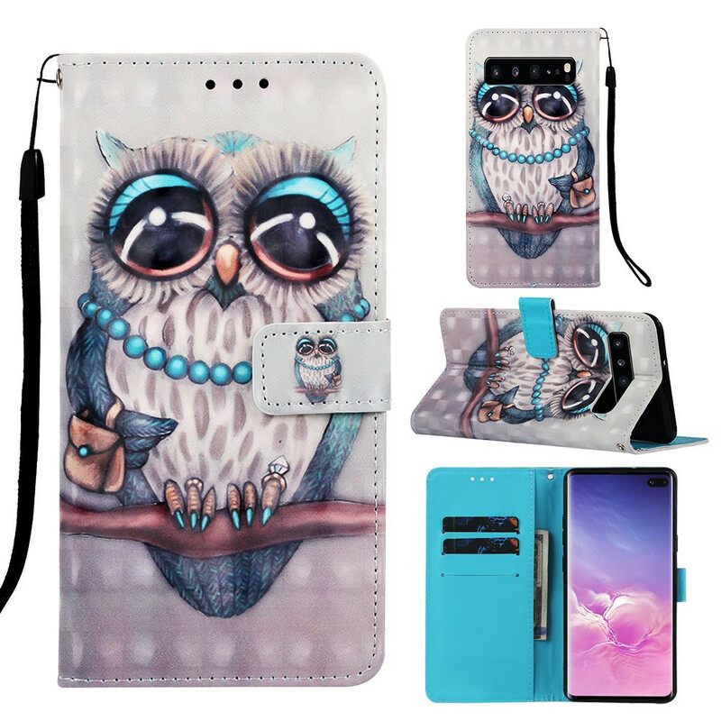 Nahkakotelo Samsung Galaxy S10 5G Neiti Owl