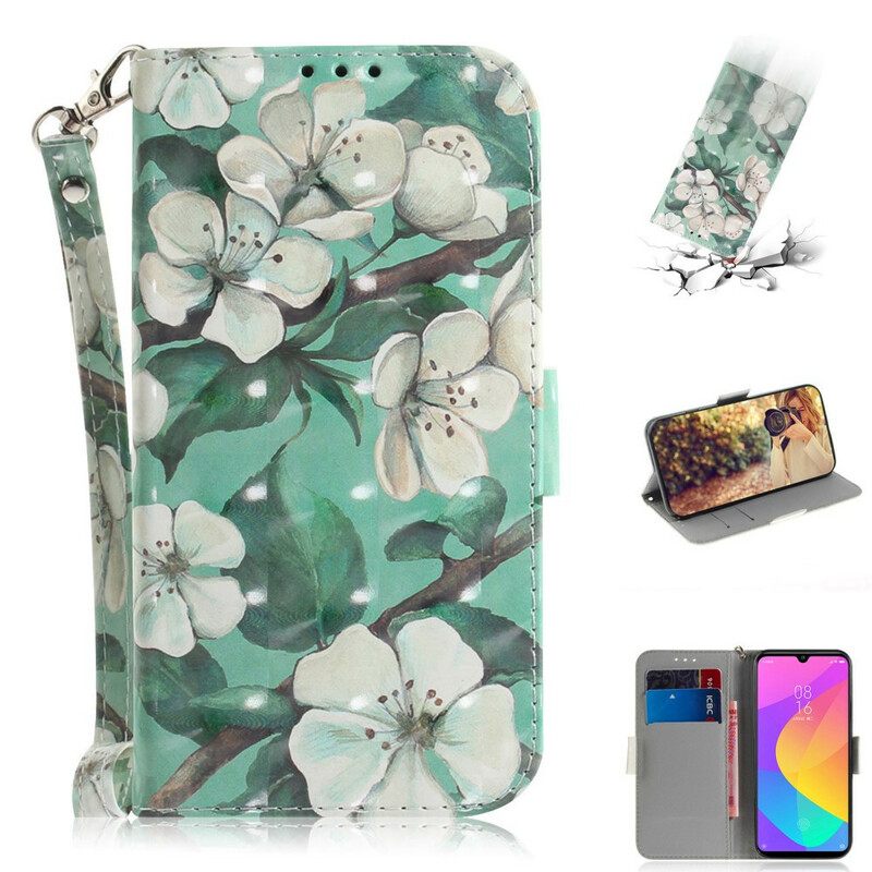 Kotelot Xiaomi Mi A3 Suojaketju Kuori Strap Flower Branch