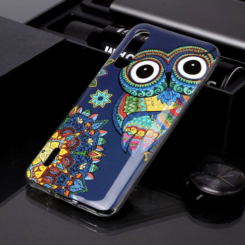 Kuori Xiaomi Mi A3 Owl Fluoresoiva Mandala