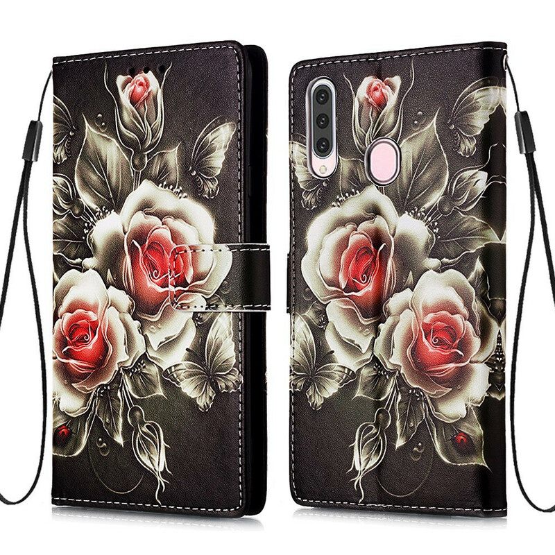 Flip Case Samsung Galaxy A20s Golden Roses