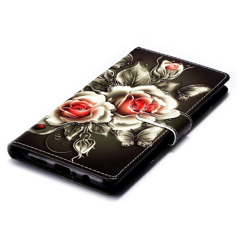 Flip Case Samsung Galaxy A20s Golden Roses